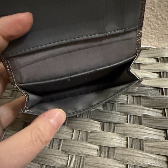 Coach Metallic Leather Bifold Wallet ID Window Bronze Gunmetal - Picture 9 of 16